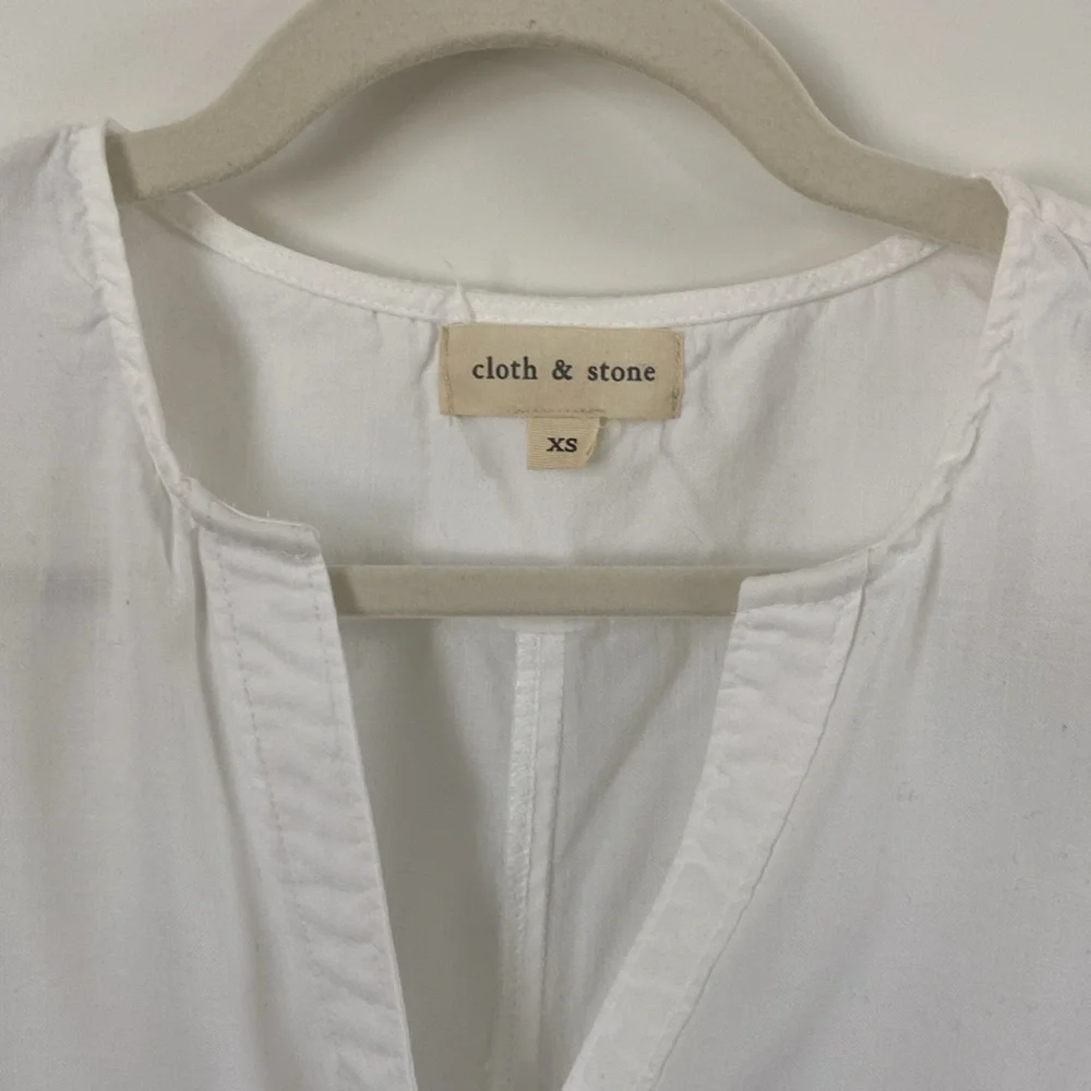 CLOTH & STONE Bright White Tencel Sleeveless Dress